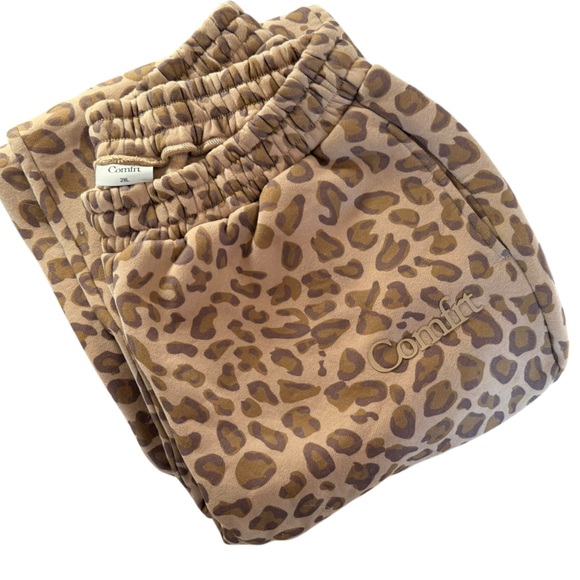 Comfrt Brown Leopard Straight leg Sweatpants 2X | Cozy Lounge Pants | NEW - Picture 4 of 5